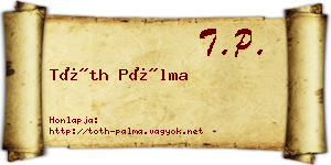 Tóth Pálma névjegykártya